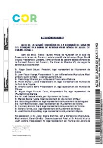 Acta de la Comissió de Govern del COR