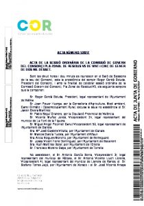 Acta de la Comisión de Gobierno del COR