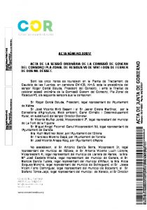 Acta de la Comisión de Gobierno del COR