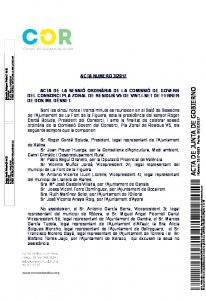 Acta de la Comisión de Gobierno del COR