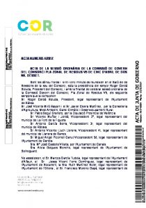 Acta de la Comisión de Gobierno del COR