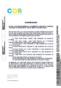 Acta de la Comisión de Gobierno del COR