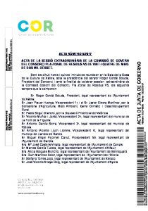 Acta de la Comisión de Gobierno del COR