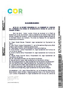 Acta de la Comisión de Gobierno del COR