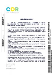 Acta de la Comisión de Gobierno del COR