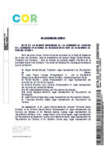 Acta de la Comisión de Gobierno del COR